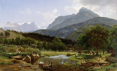 Blick in der Nähe von Brunnen am Vierwaldstättersee, Schweiz, 1857 von Thomas Worthington Whittredge